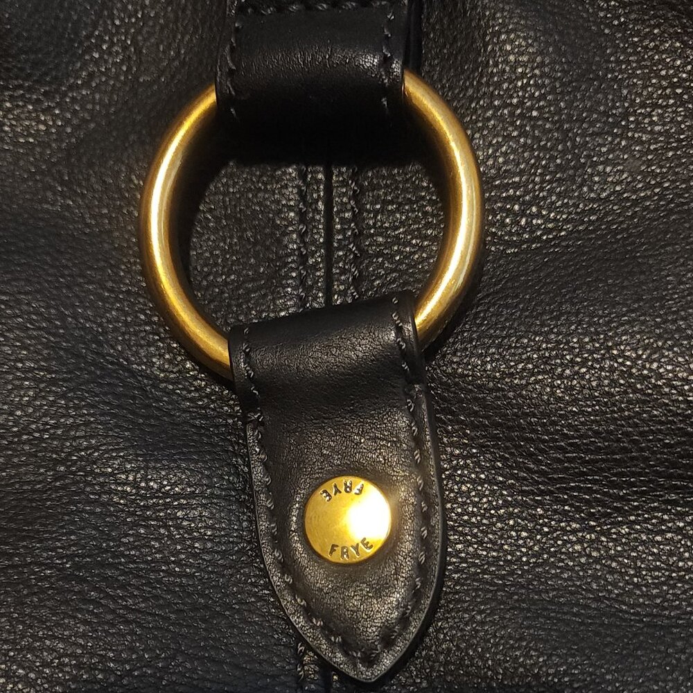 FRYE Black Leather Large Tote Shoulder Bag - Picture 2 of 10
